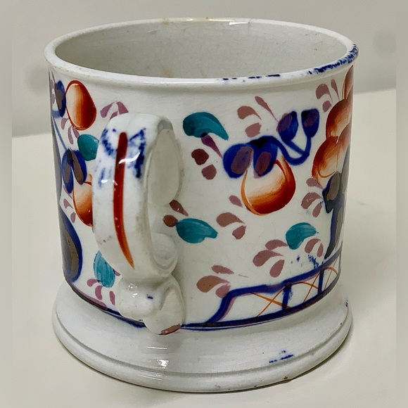 19th Century Antique Gaudy Welsh Oyster Pattern Hand Painted Staffordshire Mug - Picture 12 of 16